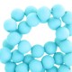 Acrylic beads 6mm round Matt Vivid sky blue
